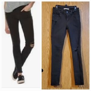 Levi's 711 skinny ripped jeans